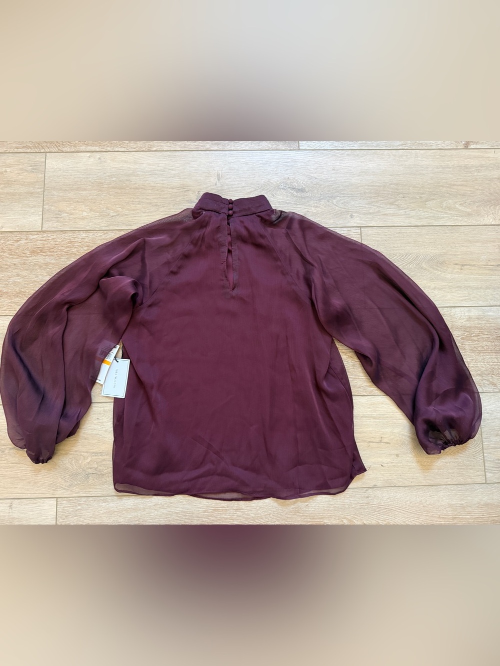1.State Women's Mock Neck Raglan Sheer Balloon Sleeve Blouse, Small, NWT - Picture 13 of 13